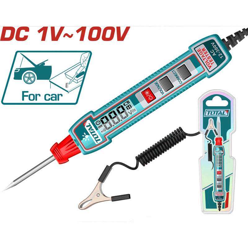 Probador De Voltaje Automotriz De DC 1-100V. Longitud máx. 2700mm. Pantalla digital