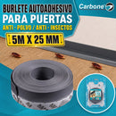Goma burlete autoadhesivo para puertas, antipolvo, 5mx25mm, color gris