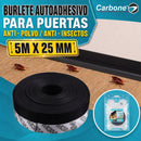 Goma burlete autoadhesivo para puertas, antipolvo, 5mx25mm, color negro