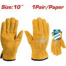 Guantes de Cuero 10" Forro Completo mano completa. Guantes de Soldador. 1 par.