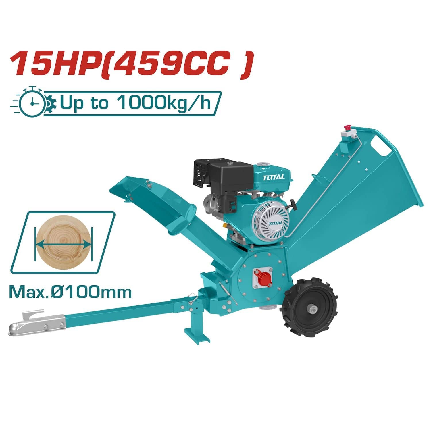 Chipeadora Picadora De Madera Biotrituradora. Capacidad (4")100Mm. 15HP. Potencia Max. 10Kw/3600Rpm.