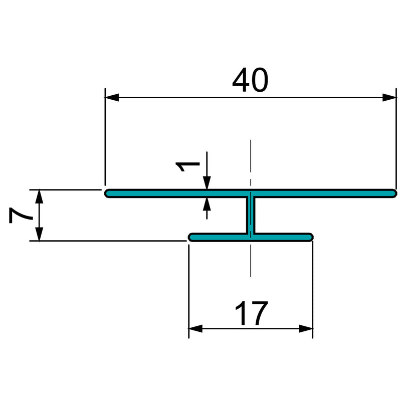 Perfil T Remate Central entre Laminas de Alternative Wall (Pared / Cielo Raso)