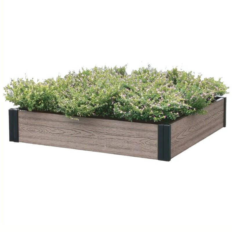 Macetero Jardinera elevado para Plantas 95x90x18cm Café Oscuro Plástico wpc.  Ideal para flores y huertos Jardín Elevado. Jardinera Modular.
