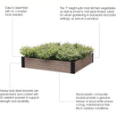 Macetero Jardinera elevado para Plantas 95x90x18cm Café Oscuro Plástico wpc.  Ideal para flores y huertos Jardín Elevado. Jardinera Modular.