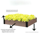 Macetero Jardinera elevado para Plantas 95x90x18cm Café Oscuro Plástico wpc.  Ideal para flores y huertos Jardín Elevado. Jardinera Modular.