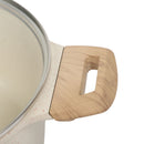 Ollas Batería de cocina antiadherente 9 piezas blanco granito.Ollas, sartenes con tapa y espátulas. Set de Cocina