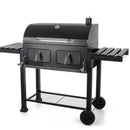 Parrilla BBQ de Hierro con Ruedas 164x45x44cm Estilo Clásico para BBQ al Aire Libre. Asador de Carbón