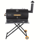 Asador a Carbon Parrilla de Carbón para BBQ 69x34x103cm  de Hierro con Termómetro y Mango de Madera.