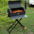 Asador a Carbon Parrilla de Carbón para BBQ 69x34x103cm  de Hierro con Termómetro y Mango de Madera.