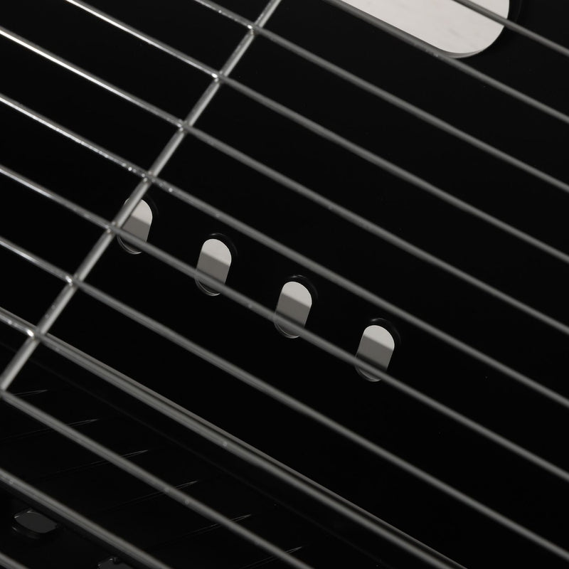 Parrillera portátil de carbón 46x30x40cm plegable hierro con estante inferior. Asador de Carbón