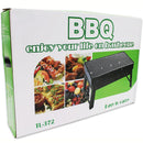 Parrillera portátil de carbón 43x29x22 cm compacta hierro con asas y patas plegables. Asador de Carbón