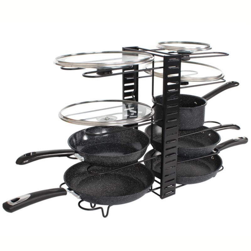 Estante organizador vertical. Ideal para ollas y sartenes. Estantería ajustable de 8 niveles. Para cocina Repisa de Almacenamiento.