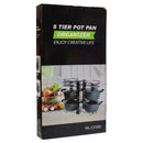 Estante organizador vertical. Ideal para ollas y sartenes. Estantería ajustable de 8 niveles. Para cocina Repisa de Almacenamiento.