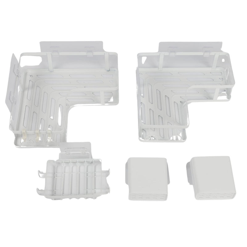 Repisa esquinera de ducha de esquina 26x25.5x8cm blanco de hierro para baño compacto y organizado. Organizador Esquinero Para Baño