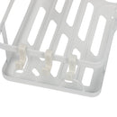 Repisa esquinera de ducha de esquina 26x25.5x8cm blanco de hierro para baño compacto y organizado. Organizador Esquinero Para Baño