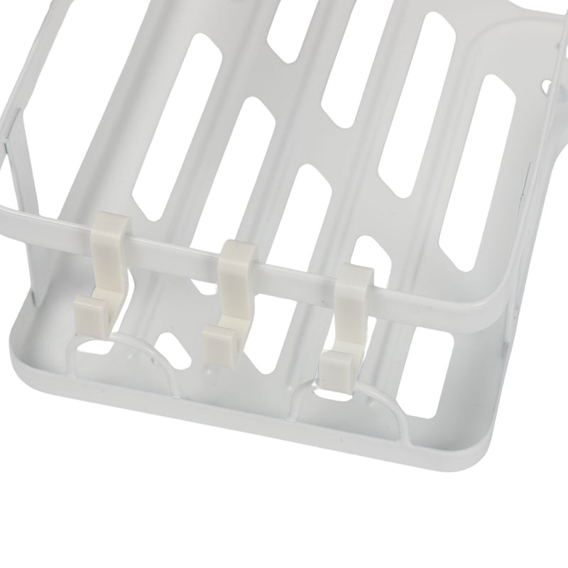 Repisa esquinera de ducha de esquina 26x25.5x8cm blanco de hierro para baño compacto y organizado. Organizador Esquinero Para Baño