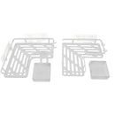 Repisa esquinera ducha de esquina 25.5x26x5.5 cm blanco de hierro  para múltiples espacios. Organizador esquinero para baño.