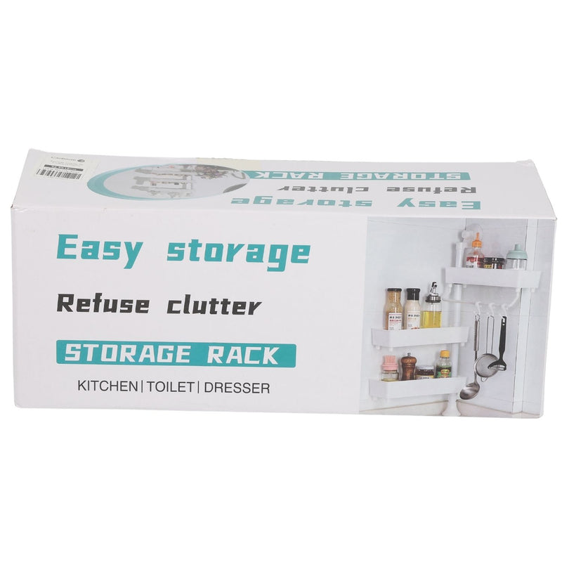 Estante repisa de almacenamiento 32.5x10 cm color blanco de plástico para uso en cocina, baño o tocador. Organizador Rack Multifuncional.