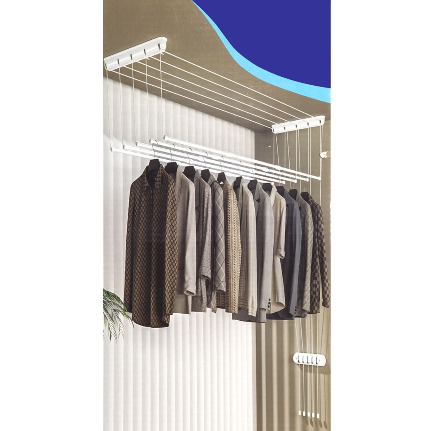 Tendedero de ropa 180x50 cm hierro color box plegable con espacio ahorrador y diseño versátil. Perchero Rack para secar ropa