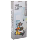 Organizador de Frutas y Vegetales  3 niveles 49x33 cm color negro en hierro con diseño apilable. Cesta Frutera. Cocina