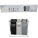 Cesta de ropa sucia plegable Cestos de 3 compartimentos 65x36x58 cm de aluminio plegable desmontable. Canasto Clasificador Para Baño O Lavandería