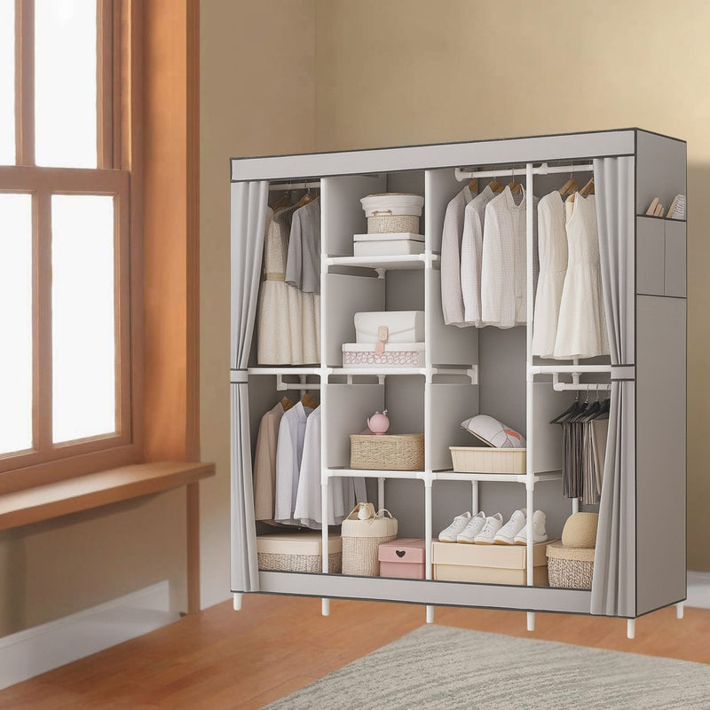 Closet Armario multifuncional 170x45x170cm tela no tejida diseño cerrado y  resistente con tubos de acero.