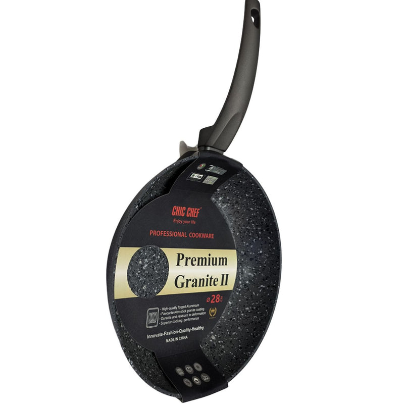 Sartén Antiadherente de 28cm (11”) aluminio forjado con recubrimiento de MARMOL II cocina saludable. Libre de Teflón. Amigable con el ambiente.