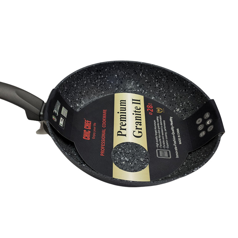 Sartén Antiadherente de 28cm (11”) aluminio forjado con recubrimiento de MARMOL II cocina saludable. Libre de Teflón. Amigable con el ambiente.