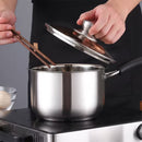 Ollas de Acero Inoxidable Antiadherente para cocinar y calentar. Tamaños16-18-20 cm para Inducción y Estufa de Gas.100% Libre de Teflón. Set de 3 ollas. Cacerolas.