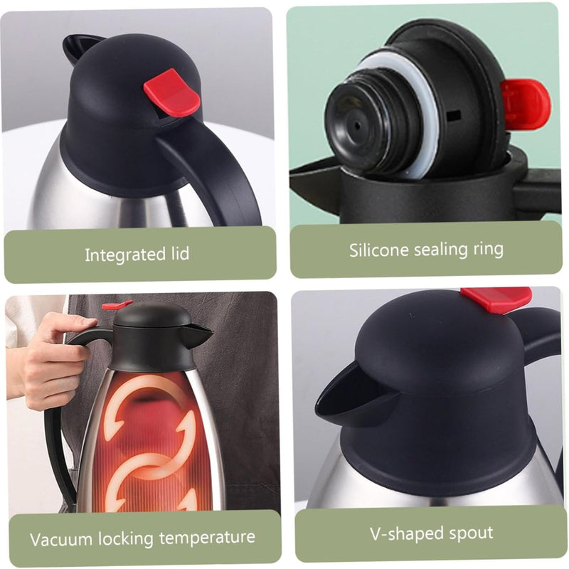 Termo Hervidor Térmico 2L Acero Inoxidable Antiderrames para Hogar u Oficina 24H Calor/Frío. Tetera