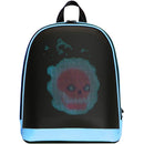 Mochila LED Azul con Pantalla Digital y Power Bank Integrado Tamaño 32 x 26 x 10 cm. Conectividad Bluetooth y APP para cambiar imágenes. Backpack Morral
