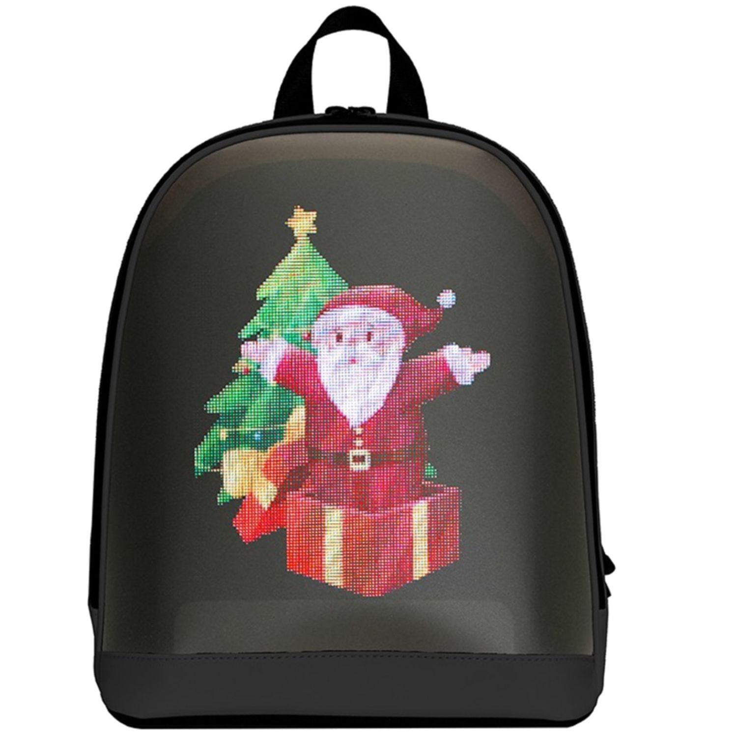 Mochila LED Negra con Pantalla Digital y Power Bank Integrado Tamaño 32X26X10cm. Conectividad Bluetooth y APP para cambiar imágenes y videos. Backpack Morral