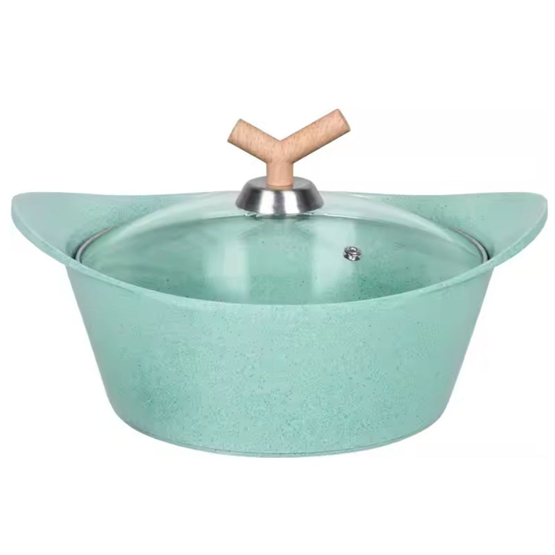 Ollas de Cerámica en Acabado Jade de Aluminio Fundido con Revestimiento Antiadherente Cerámico Eco-Friendly. Ideal para cocinas de Inducción. Batería de cocina.