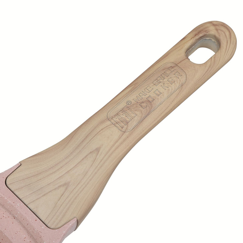 Sartén Antiadherente ceramico 20cm Color Rosa con Mango Imitación Madera en  Aluminio Forjado. Eco-Friendly 100% libre de teflon