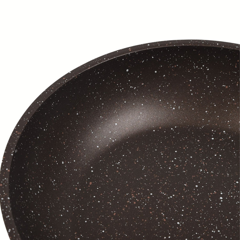 Sartén Antiadherente ceramico 20cm Color Marrón con Mango Imitación Madera. Aluminio Forjado Eco Friendly 100% libre de teflon