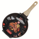 Sartén Antiadherente ceramico 20cm Color Marrón con Mango Imitación Madera. Aluminio Forjado Eco Friendly 100% libre de teflon