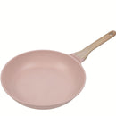 Sartén Antiadherente ceramico 28cm Color Rosa con Mango Imitación Madera. Aluminio Forjado Eco Friendly 100% libre de teflon