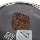 Sartén Antiadherente ceramico 24cm con Tapa Color Marrón Rojizo. Mango Imitación Madera, Eco Friendly 100% libre de teflon