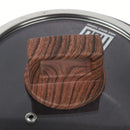 Olla Multifunción ceramica Antiadherente 16cm con Tapa de Vidrio Color Marrón Rojizo  Mango Imitación Madera-Eco Friendly 100% libre de teflon