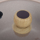 Ollas, Sartén, Utensilios Antiadherente  ceramico Eco- Friendly con Mango de Madera. Set de 12 Piezas, Color Beige. Batería de Cocina. 100% libre de teflon