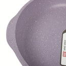 Ollas y Sartén Antiadherente 9 Piezas Color Morado 100% libre de teflon con mango de madera y revestimiento Cerámico.