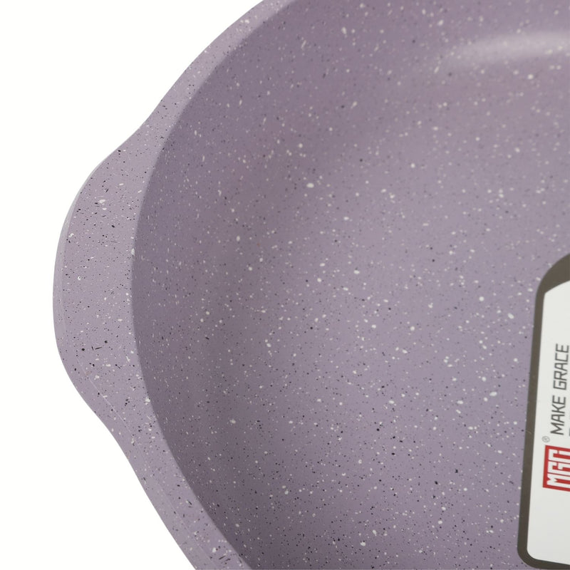 Ollas y Sartén Antiadherente 9 Piezas Color Morado 100% libre de teflon con mango de madera y revestimiento Cerámico.