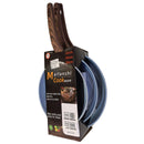 Sartenes Antiadherentes ceramicos 100% libre de teflon Color Azul Cielo, con Mango Imitación Madera Tamaños: 22,26,30cm. Set de 3 piezas.