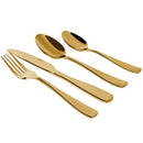 Cubiertos Acero Inoxidable 24 Piezas Color Dorado . Ideal para 6 personas. Resistente, Brillante y Apto para Lavavajillas.