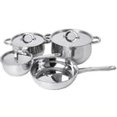 Ollas de Acero Inoxidable. Acabado Brillante Set de 7 Piezas. Color Plateado 100% libre de teflon