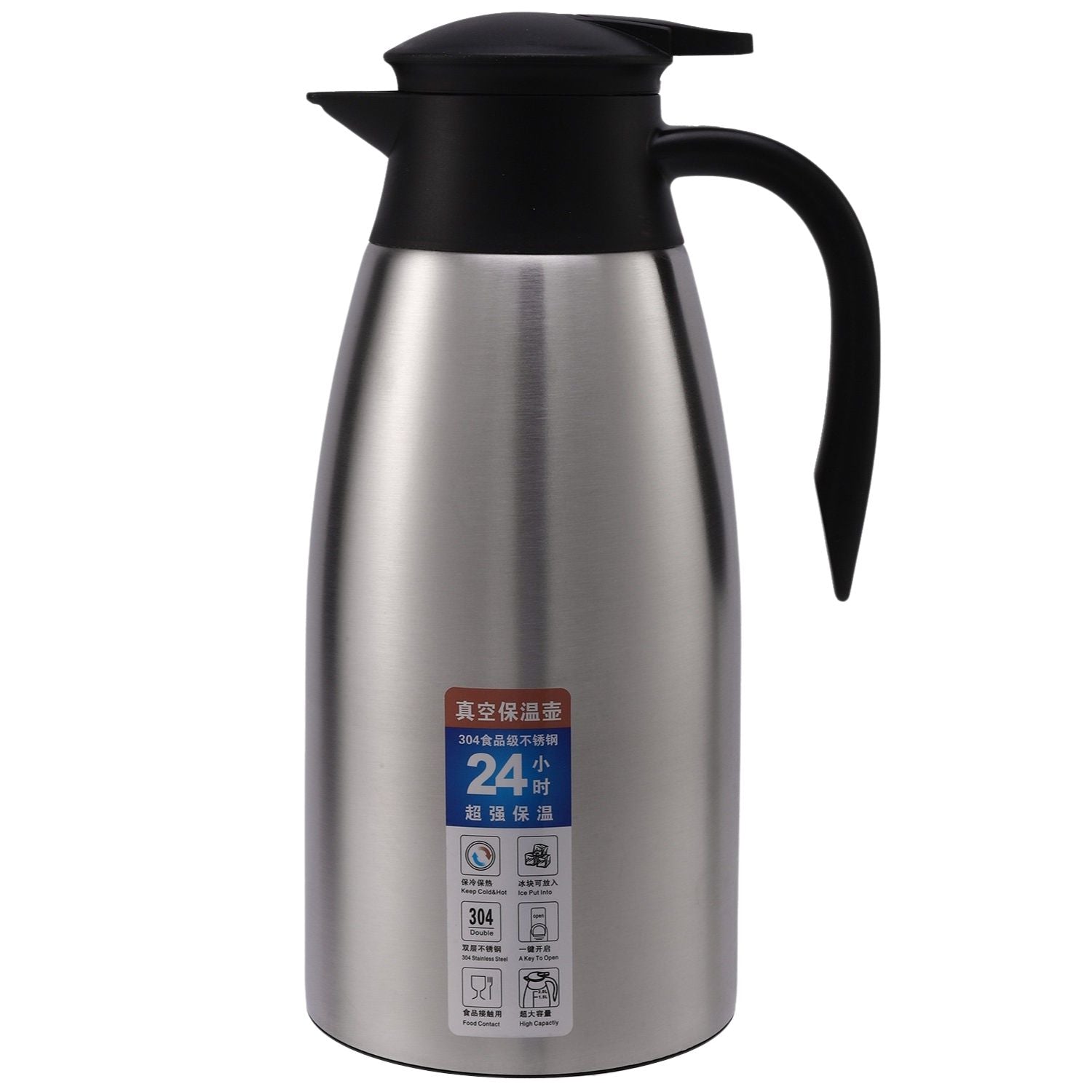 Termo Hervidor Térmico 2L Acero Inoxidable 304 Doble Pared con Tapa Hermética para Café y Té