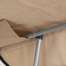 Silla Plegable Color Beige de 52x52x127cm con Portavasos y Techo Tela Oxford y Soportes de Acero. Ideal para camping, playera y jardín.