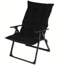 Silla Reclinable Acolchada de Tela Teslin con Reposabrazos con Estructura de Acero 60x100x50 cm Color Negro. Ideal para playa, camping, excursión, picnic.