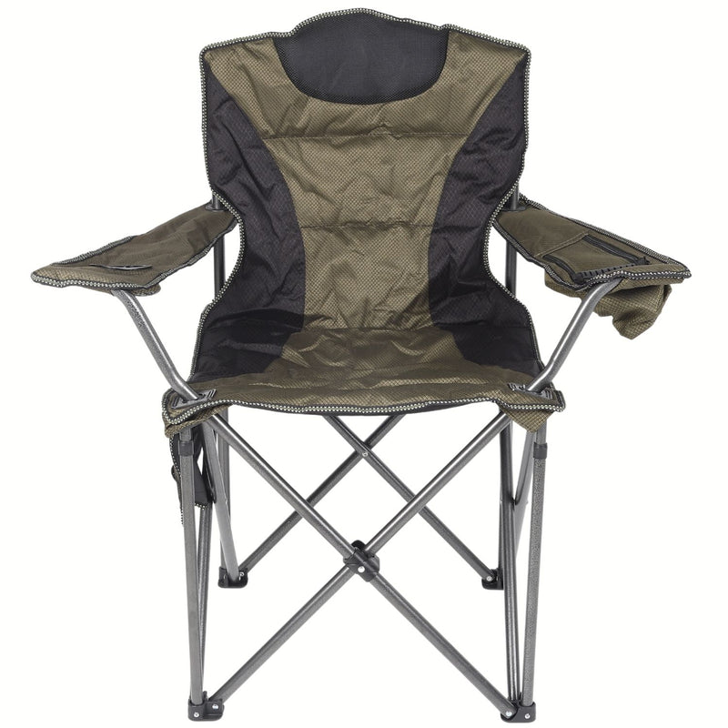 Silla Plegable Verde con Bolsillos, Portavasos y Acolchado Reforzada y Ergonómica 105x60x60cm Ideal para playa, camping, excursión, picnic.