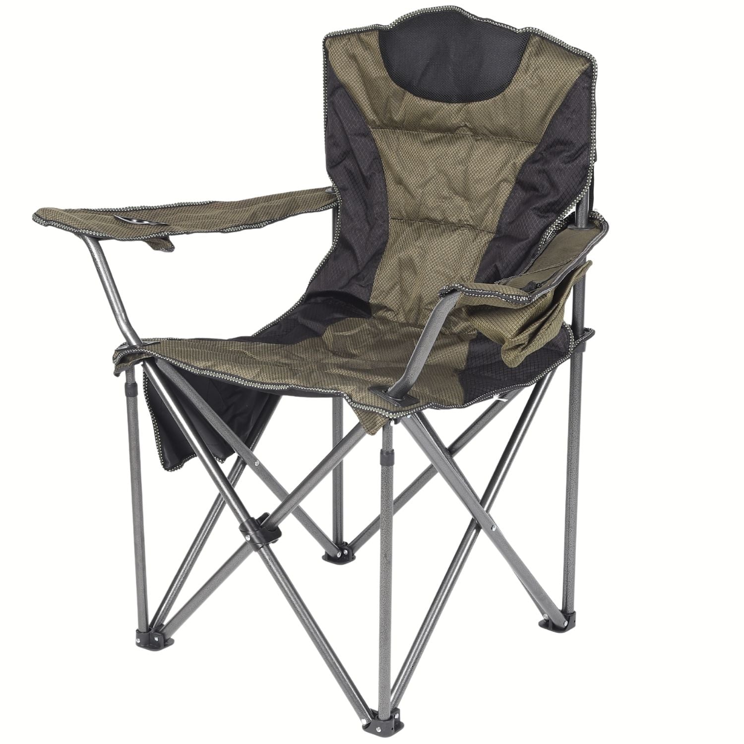 Silla Plegable Verde con Bolsillos, Portavasos y Acolchado Reforzada y Ergonómica 105x60x60cm Ideal para playa, camping, excursión, picnic.